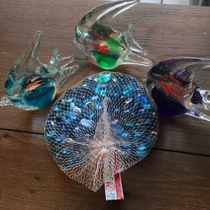 Beautiful SET Glass Fish and marbles.